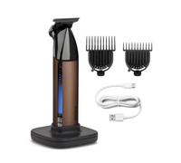BaByliss Super-X Rifinitore per barba e stoppia da uomo, bronzo | Lama a T Skeleton in titanio nero, 0.2-12mm, display digitale, batteria al litio, cordless, impermeabile, T997E