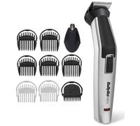 BaByliss Men - Kit di toelettatura per viso e corpo, 10 in 1, in titanio, con testa di taglio per il naso