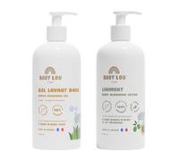 BABYLOU CARE | Gel Detergente 500 ml + Linimento 500 ml | Kit Igiene Neonato | Deterge e Protegge la Pelle Sensibile | Ingredienti di Origine Naturale | Prodotto in Francia