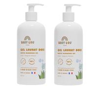 BABYLOU CARE | Gel detergente delicato 2 x 500 ml | Pulisce viso, corpo e capelli | 98% di ingredienti di origine naturale | Adatto per pelli sensibili e dermatologicamente testato | Made in France