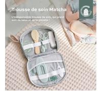Babymoov Baby Care Kit - Nascita - In Accessori GRS certificati in tessuto riciclato, Matcha
