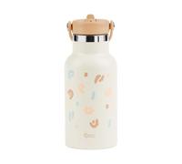 Babymoov Borraccia per bambini in acciaio inox Little Explorer color avorio - Borraccia termica con cannuccia, 350 ml, a prova di perdite, con cannuccia di ricambio e spazzola per la pulizia