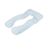 BABYMOOV Cuscino per gravidanza e allattamento in cotone organico B.LOVE Blue Certificato Oeko-Tex - Made in Europe - Misura XXL con piccolo cuscino staccabile