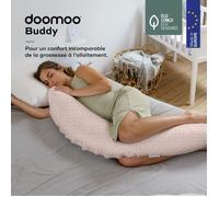 BABYMOOV Doomoo Buddy cuscino maternità, comfort unico dalla gravidanza allallattamento, rosa nuvola