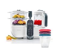 Babymoov Nutribaby(+) - Set di robot da cucina multifunzione, colore: bianco, vaporizzatore e 3 Babybol 250 ml