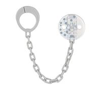 babynova Catena per Ciuccio con Clip e Anello Adattatore - Set da 2 Pezzi - Portaciuccio per Bambini - Compatibile con Qualsiasi Ciuccio - Essenziale per Neonati - Senza BPA - Punti blu