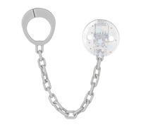 babynova Catena per Ciuccio con Clip e Anello Adattatore - Set da 2 Pezzi - Portaciuccio per Bambini - Compatibile con Qualsiasi Ciuccio - Essenziale per Neonati - Senza BPA - Stelle blu