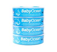 BabyOcean - Ricarica compatibile per mangiapannolini maialino angelcare e genie - 8 metri di lunghezza, sacchetti con multi-strati anti odore. Qualità proprio come l'originale (4 pezzi)