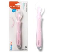 BabyOno Cucchiaio flessibile in silicone, silicone, rosa flessibile