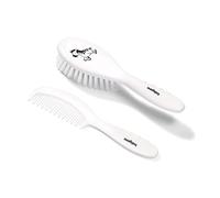 BabyOno Spazzola e pettine per bambini e neonati Setole morbide bianche