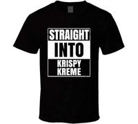 BabyPaper Straight Into Krispy Kreme Doughnuts Fast Food Fan Distressed Style T Shirt Black S