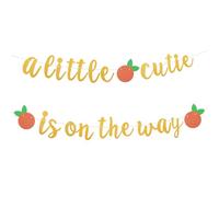 Babyparty Ghirlanda 'A Little Cutie is On The Way' Banner Ghirlanda Compleanno Decorazione Appesa Glitter Oro Babyparty Banner Gender Reveal Festa di Compleanno Sfondo Fotografico Accessori