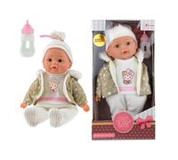 Babypop met winterkleren en flesje 32cm