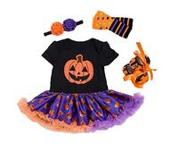 BABYPREG Il mio Primo Costume di Halloween per Neonati Costume da Zucca per Il Ringraziamento Bambino della Bambina (6-9 Mesi, Zucca Volto)