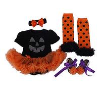 BABYPREG Il mio Primo Costume di Halloween per Neonati Costume da Zucca per Il Ringraziamento Bambino della Bambina (3-6 Mesi, Zucca Nera)