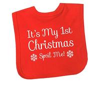 BabyPrem Bavaglino My 1st Christmas Spoil Me Nutrire Vestiti Ragazzo Ragazza Unisex Rosso