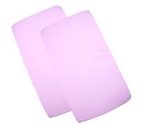 BabyPrem Bebè Bambino Set 2 Lenzuolo Con Angoli Elasticizzati Per Culla 84 x 43 cm Cotone Tinta Unita 2 Rosa