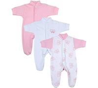 BabyPrem Bebè Prematuro Pacco da 3 Tutine Pigiama per Ragazze Abbigliamento Farfalla Rosa 44-50cm