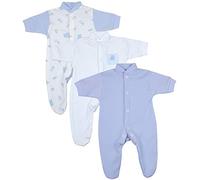 BabyPrem Bebè Prematuro Pacco da 3 Tutine Pigiama per Ragazzi Abbigliamento Teddy Blu 38-44cm