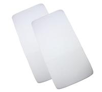 BabyPrem Confezione da 2 lenzuola con angoli per lettino da viaggio, in cotone, 95 x 65 cm, colore: bianco