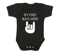 BabyPrem - Tutina per neonati "My First Rock Shirt" Black 6-9 Mesi