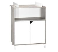 Babyprice - SCANDI GRIS - Commode 2 Portes et 1 Niche