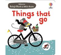 Baby's Black and White Books Things That Go: A High-Contrast Board Book About Vehicles with Quirky Animals and Peek-Through Holes
