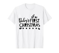 Baby's First Christmas Holiday Parent Mamma papà Maglietta