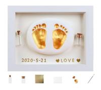 Babys Hand Footprint Kit - Complete Keepsake Set With Safe Paint, Picture Frame, Fetal Hair Collection Bottle, Easy-to-Use Molding Materials | Precious Memory Craft, Thoughtful Gift For Newbornn