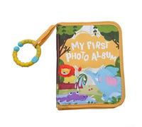 Baby's My First Album fotografico in tessuto morbido con tasche trasparenti, strumento di apprendimento interattivo per bambini, in poliestere, 14 x 18 cm