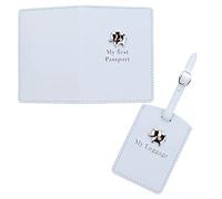 Baby's My First - Set di copripassaporto e targhetta per bagagli, colore: Blu/Elefante