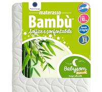 Babysom - Materasso Lettino Bambino | Bambù Naturale | 70x140 cm | Altezza 10cm | Antiacari | Antisoffoco e Traspirante | Sfoderabile