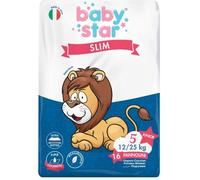 babystar Pannolini slim 12/25kg taglia 5 junior 16 pezzi