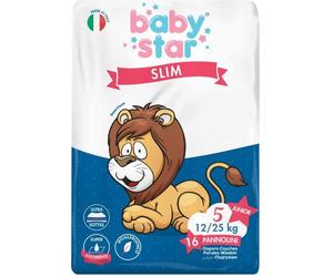babystar Pannolini slim 12/25kg taglia 5 junior 16 pezzi