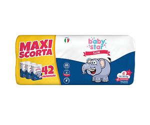 BabyStar Slim Taglia 6 (16-20kg) Maxiformato 42 Pannolini