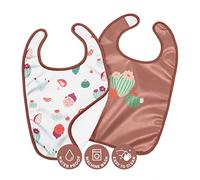 BabyToLove Set of 2 Bibs | Soft & Waterproof with a Hook & Loop Closure | Infant & Toddler Mealtimes