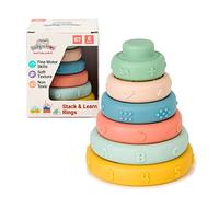 BabyToLove Stack & Learn Anelli | Giocattolo per lo sviluppo della prima infanzia |Giocattolo per attività multisensoriali | 6 Impila e impara anelli | Forme divertenti