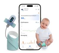 Babytone Monitoraggio del sonno, calzini intelligenti per la frequenza cardiaca, saturazione di ossigeno e movimento, monitor portatile con app e Bluetooth