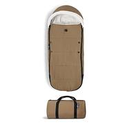 Babyzen Sacco coprigambe YOYO, Toffee - Fodera in sherpa e cappuccio in pile con coulisse per mantenere caldo il bambino - Include la borsa - Lavabile in lavatrice