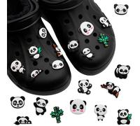 BABYZOCO Charms per Crocs, Pin Crocs, Charm per Scarpe, Decorazioni per Scarpe, Decorazione, Ciondolo per Scarpe, Design Orso Panda, Confezione da 11 Pezzi
