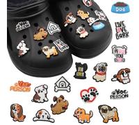 BABYZOCO Crocs Pin, Crocs Charms, Shoe Charms, Ornamenti per scarpe, decorazione per regali, ciondolo a forma di cane, confezione da 16, Unico, Plastica, Agata