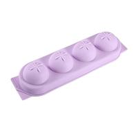 Bac À Glaçons - 24,5x5,5cm Moule Silicone | Moule À Glaçons Rond 4 Cavités Avec Couvercle Pour Vin Glacé Whisky Et Cocktail, Réutilisable Sans BPA Pour Bar Fête Maison Été Bureau Noir Et Bleu