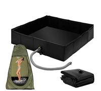 Bac De Douche Portable - Pliante Temporaire Cabine | Bassin Étanche Avec Trou D'Évacuation - Bain D'Animaux Camping Voyage, Receveur Souple Pliable Pour Douche Extérieure Jardin Chien