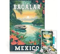 Bacalar In Mexico Puzzle da 1000 pezzi | 50x75cm Gioco pratico giocattoli fai da te antistress vacanza a casa ammazzare il tempo