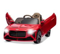 Bacalar Macchina Elettrica per Bambini 12V con 2 Motori, Auto di Lusso con Porte Verticali, 3 Velocità, Sospensioni, Luci LED, Musica USB/Wireless, Telecomando Genitori, 3-8 Anni, Rosso