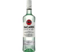 BACARDÍ Carta Blanca White Rum, Vol. 37,5%, 100 cl / 1 L, iconico rum bianco dei Caraibi, ideale per i cocktail