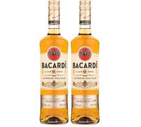 BACARDÍ Carta Oro Gold Rum, Vol. 37,5%, 70 cl / 700 ml, iconico rum dei Caraibi, ideale per il cocktail Cuba Libre (Confezione da 2)