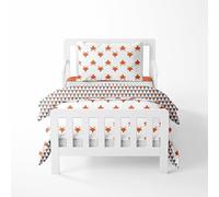 Bacati Playful Foxs 4 Piece Toddler Bedding set, arancione/grigio
