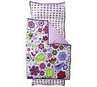 Bacati - Tappetino per il pisolino morbido multicolore viola Botanical Sanctuary 100% cotone percalle traspirante perfetto per l'asilo nido e il