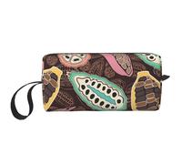 Baccello Di Cacao Colorato, Borsa per il trucco Borsa per cosmetici Borsa da toilette da viaggio portatile Borsa per trucco Organizer